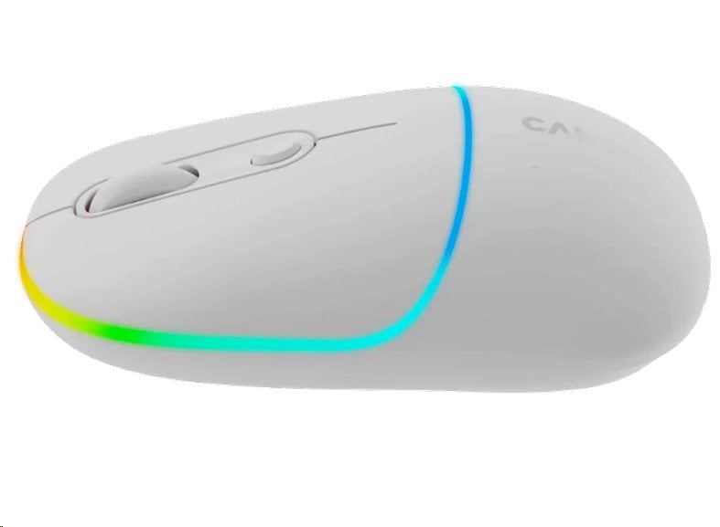 Optická bezdrôtová myš CANYON MW-22, RGB, 800/1200/1600 dpi, 4 tl, BT+2,4 GHz, batéria 650 mAh, snehovo biela