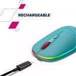 Optická bezdrôtová myš CANYON MW-22, RGB, 800/1200/1600 dpi, 4 tl, BT+2,4 GHz, batéria 650 mAh, snehovo biela