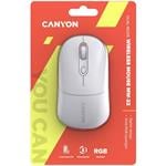 Optická bezdrôtová myš CANYON MW-22, RGB, 800/1200/1600 dpi, 4 tl, BT+2,4 GHz, batéria 650 mAh, snehovo biela