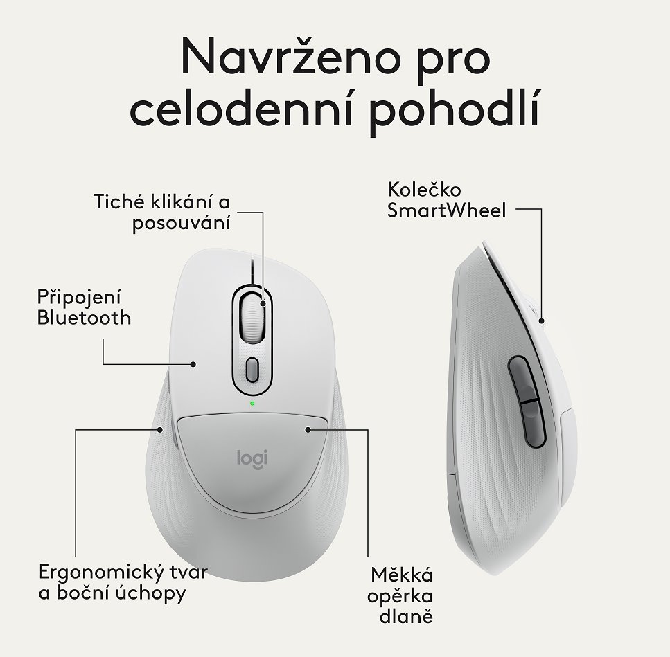 Optická myš Logitech M850 L, biela