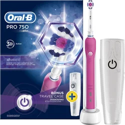 Oral-B Pro 750 3DWhite + Travel Case - pink