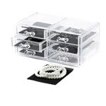 Organizér na šperky Compactor – 6 zásuvek, čirý plast