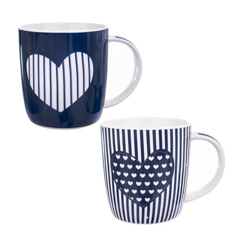 Orion 2-dielna sada porcelánových hrnčekov Just Love Heart, 390 ml