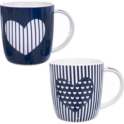 Orion 2-dielna sada porcelánových hrnčekov Just Love Heart, 390 ml