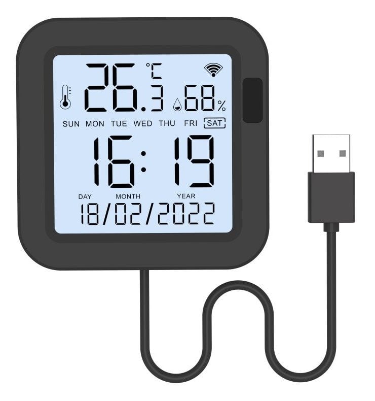 Ovládač IMMAX NEO LITE SMART IR so senzormi teploty a vlhkosti, s LCD displejom, Wi-Fi a TUYA