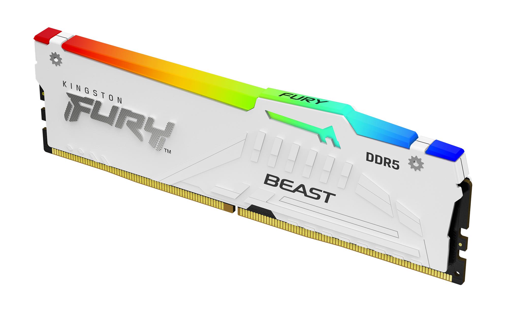 Pamäť Kingston FURY™ Beast DDR5 RGB 16GB 5200MHz, AMD EXPO, biela