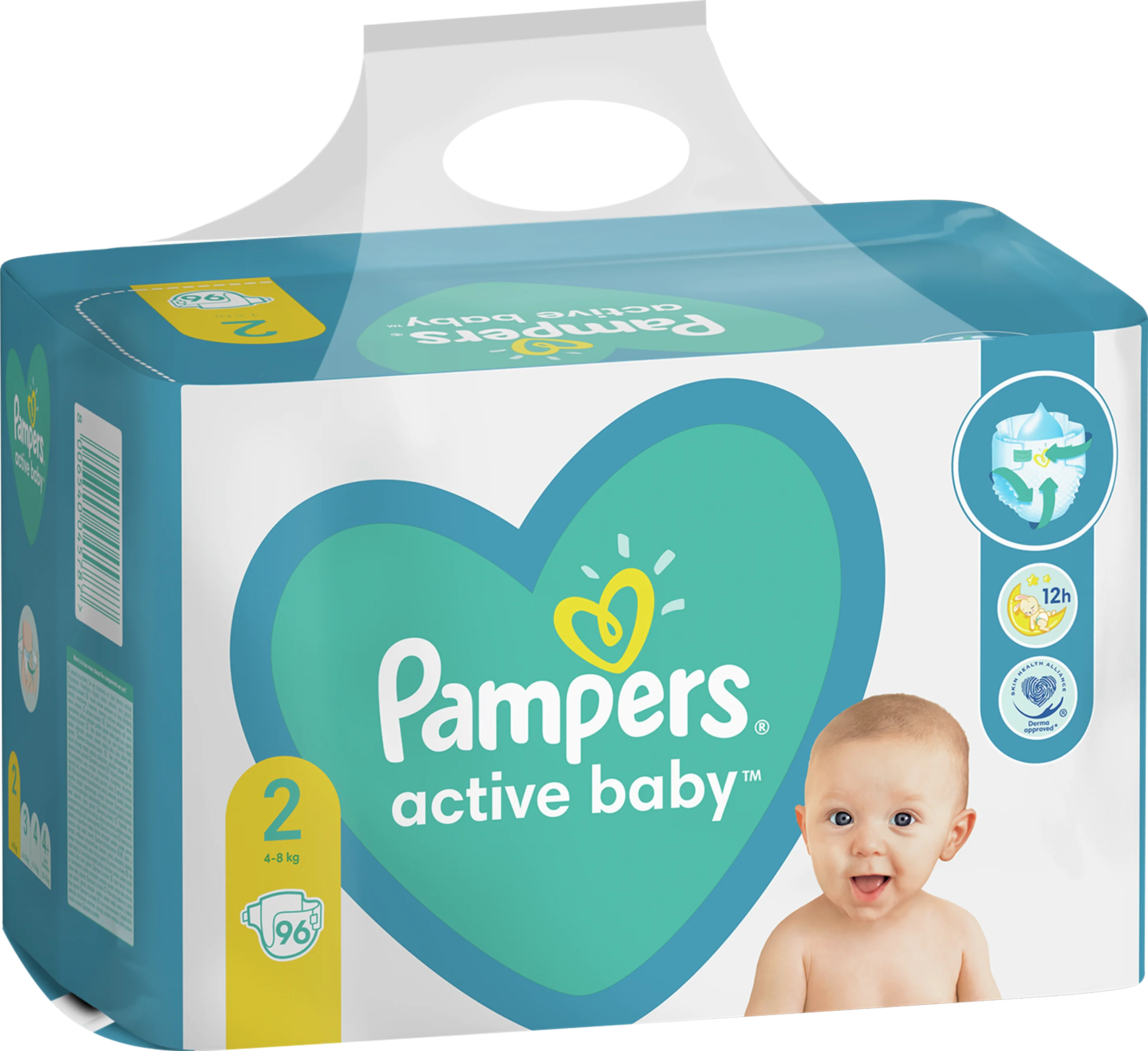 Pampers Active Baby Plenky Velikost 2, 4kg-8kg, 96ks