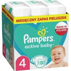 Pampers Active Baby Plenky Velikost 4, 9 kg-14 kg, 180 ks