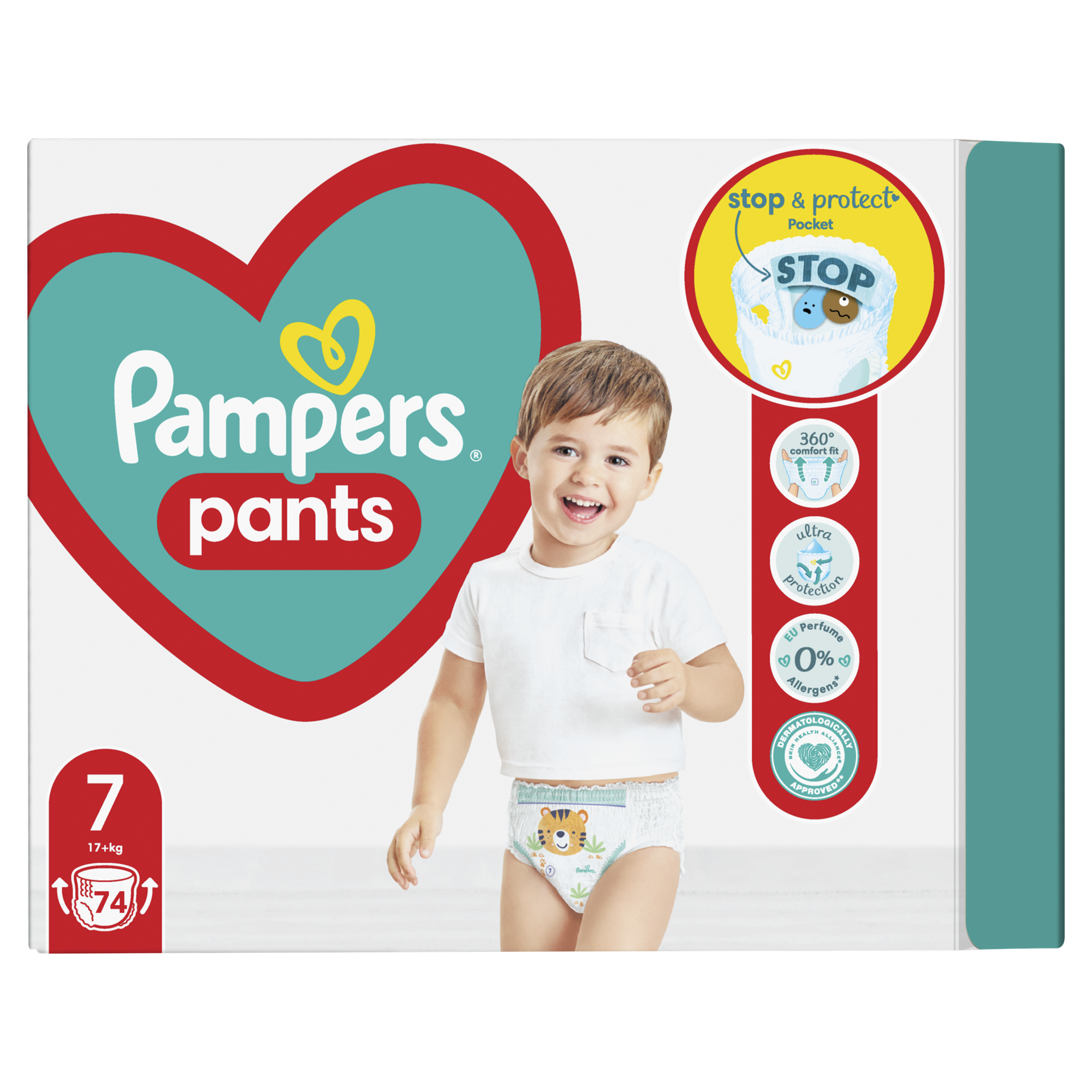 Pampers Pants Plenkové Kalhotky Velikost 7, 74ks, 17kg+