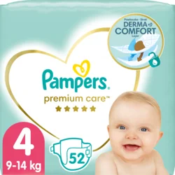 Pampers Premium Care Plenky Velikost 4, 9kg-14kg, 52ks