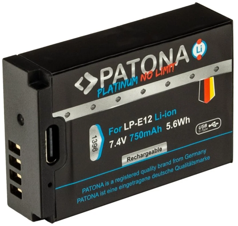 PATONA batéria pre Canon LP-E12 750mAh Li-Ion Platinum USB-C nabíjanie