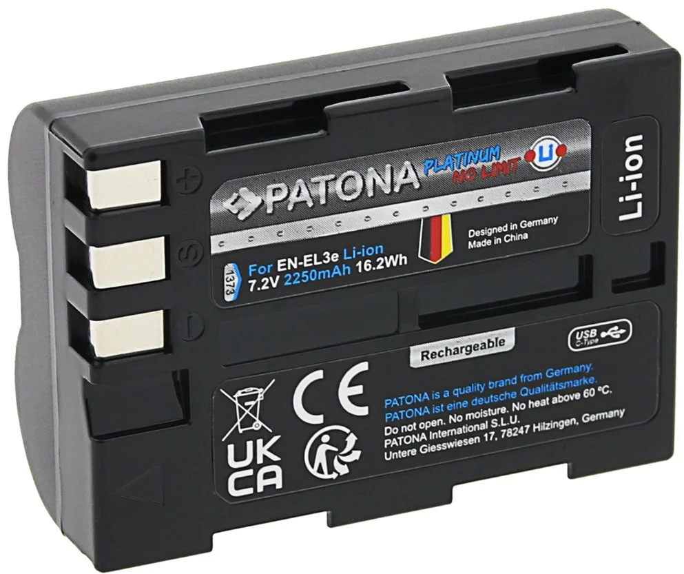 PATONA batéria pre Nikon EN-EL3E 2250mAh Li-Ion Platinum USB-C nabíjanie