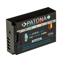 PATONA baterie pro foto Canon LP-E12 750mAh Li-Ion Platinum USB-C nabíjení