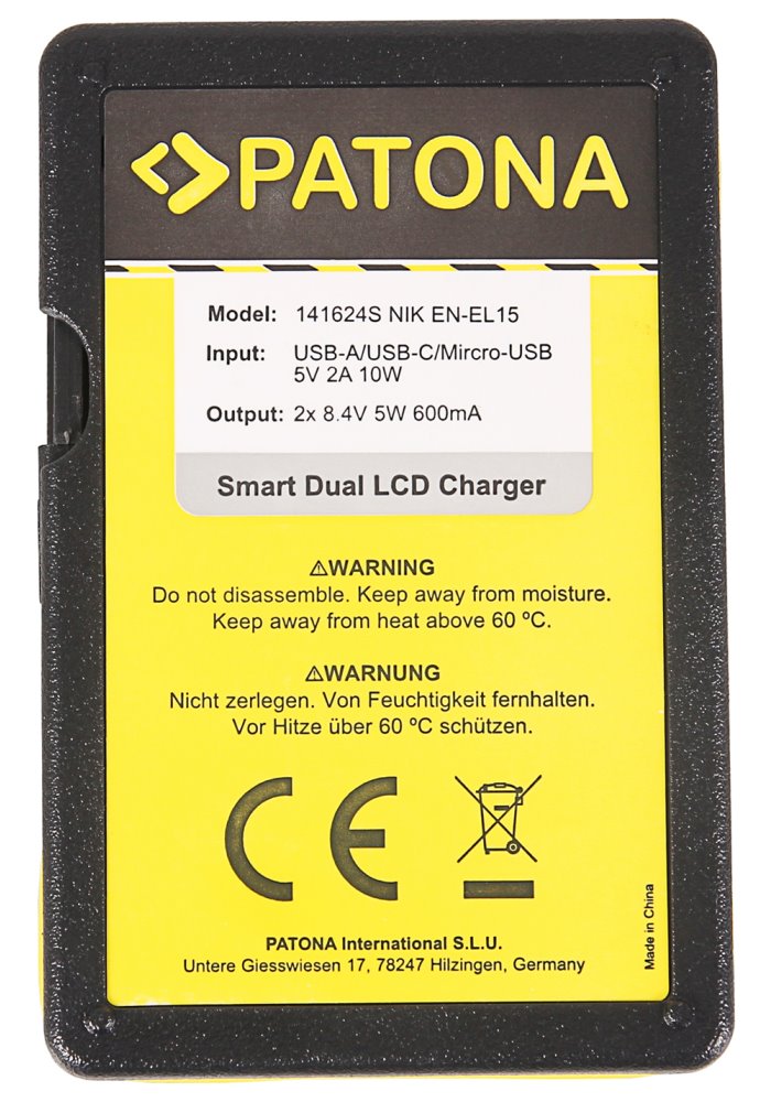 PATONA Photo Duálna nabíjačka Nikon EN-EL15 s LCD, USB