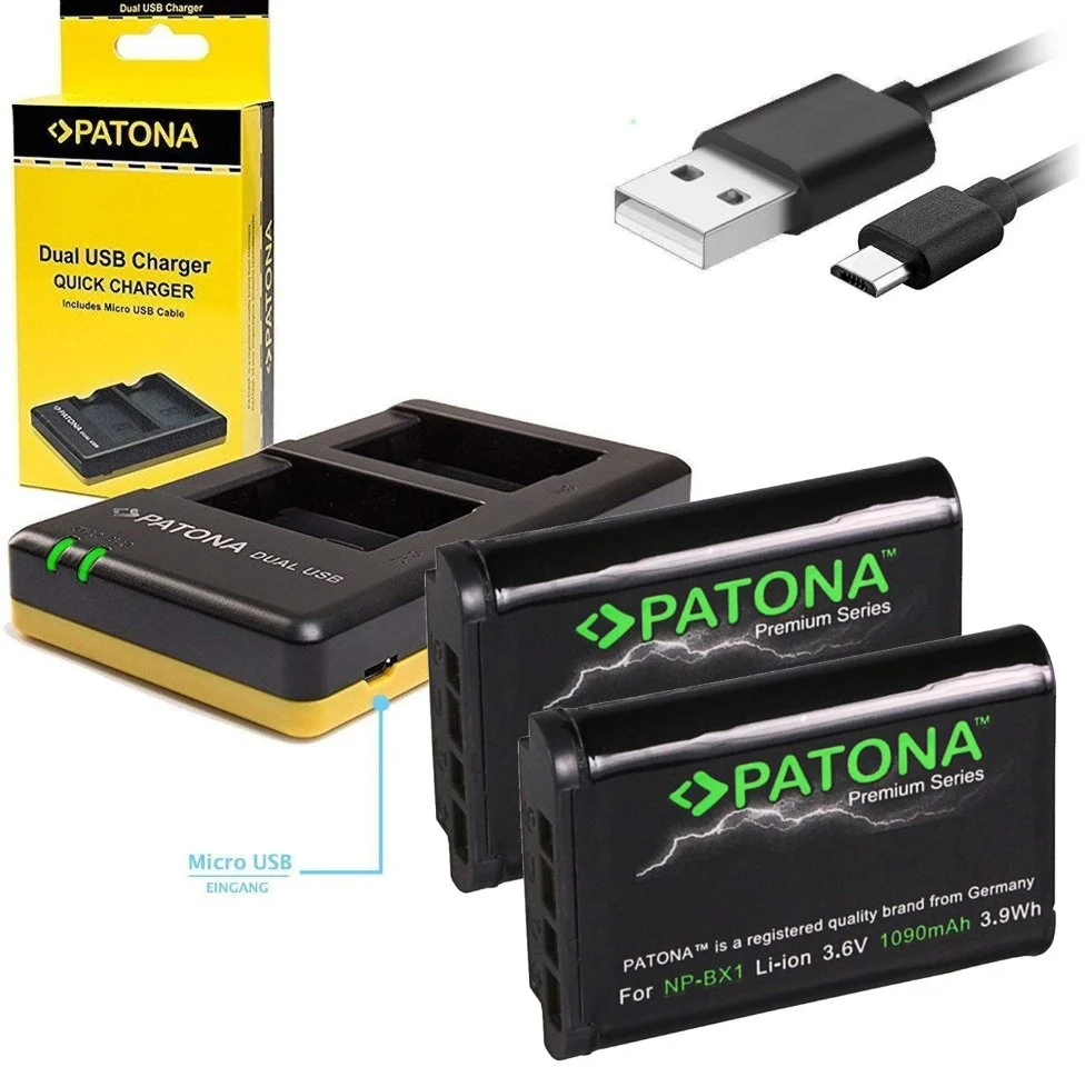 PATONA Photo Duálna rýchlonabíjačka Sony NP-BX1 2x batéria 1090mAh USB