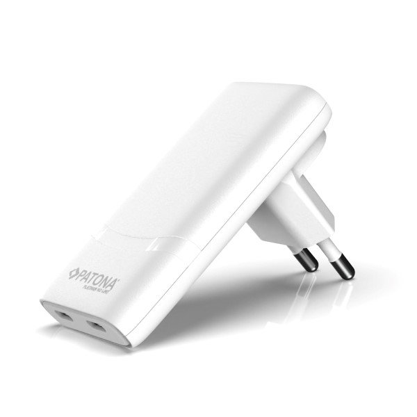 PATONA Slim nabíjačka 2x USB-C 65W biela