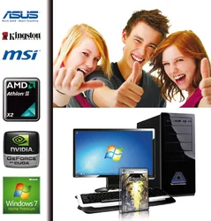 PC BARBONE W DEMON - AMD ATHLON II X2 250/2GB/240GT/500GB/DVDRW/Windows 7 Home Premium
