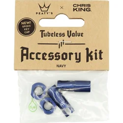 PEATY'S X CHRIS KING (MK2) NAVY TUBELESS VALVES ACCESSORY KIT 