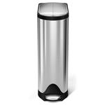 Pedálový odpadkový koš Simplehuman – 18 l, butterfly víko, kartáčovaná nerez ocel, FPP