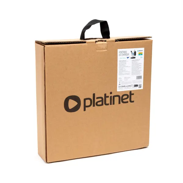 Platinet přenosná EV nabíječka PPC32AT7 7,4kW (32A), CEE 3-pin / Type 2, délka 5m, Home Line, s adaptérem, černá
