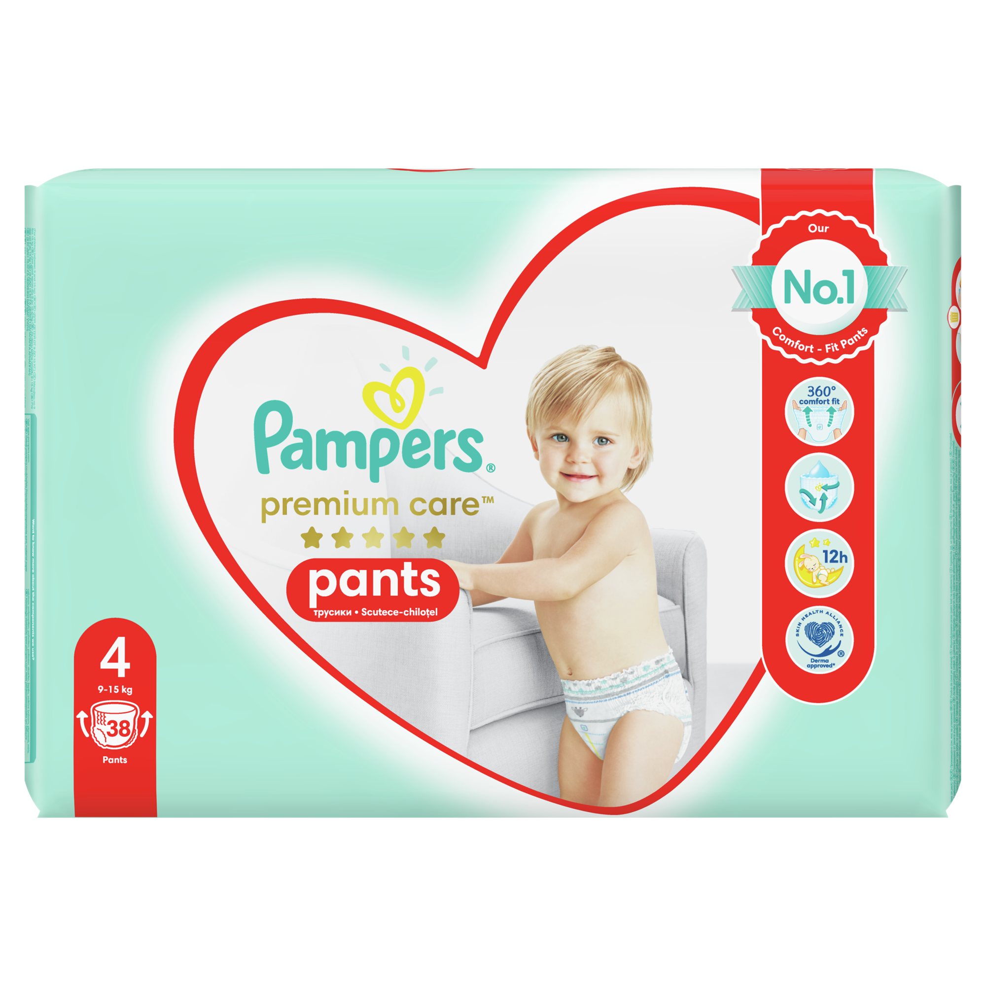 Plienky Pampers Premium Care veľkosť 4, 38 kusov, 9 kg-15 kg