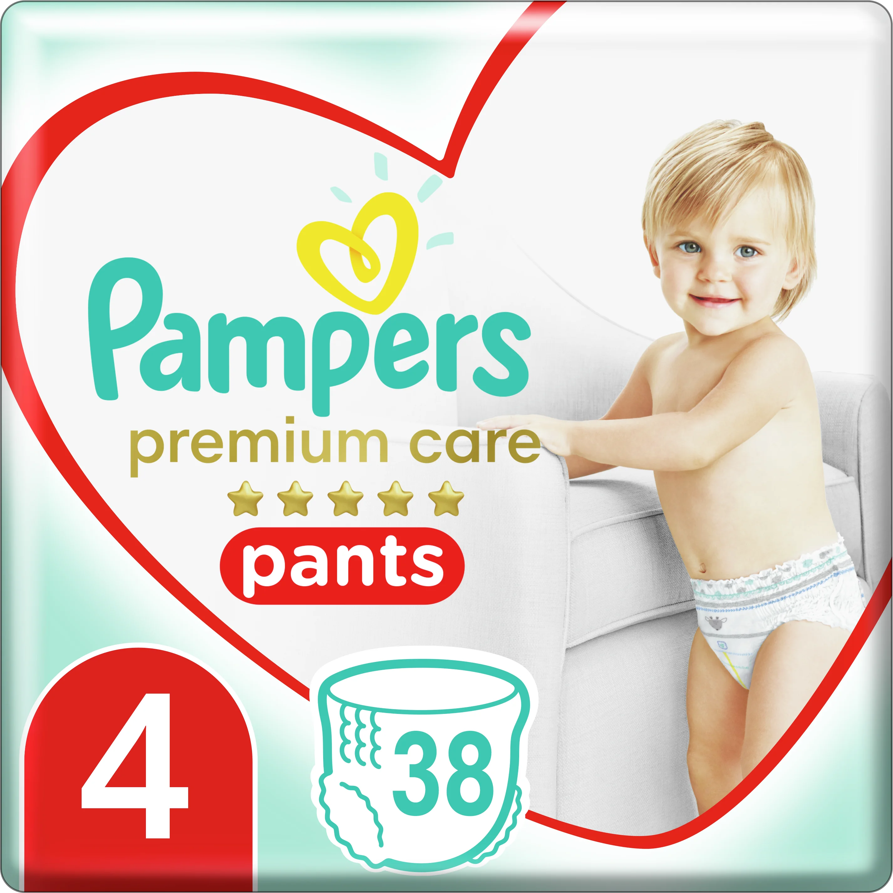 Plienky Pampers Premium Care veľkosť 4, 38 kusov, 9 kg-15 kg