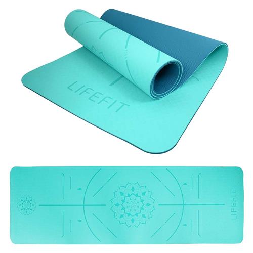 Podložka LIFEFIT YOGA MAT RELAX DUO, 183x58x0,6cm, tyrkysová