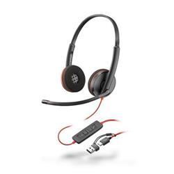 Poly Headset Blackwire 3220, adaptér USB-C/A, stereo
