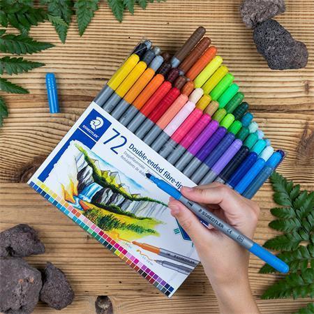 Popisovače STAEDTLER "Design Journey", 72 rôznych farieb, sada, obojstranné, 0,8/3,0 mm