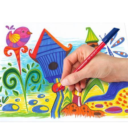 Popisovače STAEDTLER "Noris Club 326", 10 farieb, sada, 1 mm, umývateľné, nevysychajúce