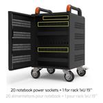 PORT CONNECT CHARGING CABINET 20 Notebooks RACK 1xU 19'', čierny