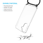 Pouzdro FIXED Pure Neck s černou šňůrkou pro Samsung Galaxy A36 5G/A56 5G