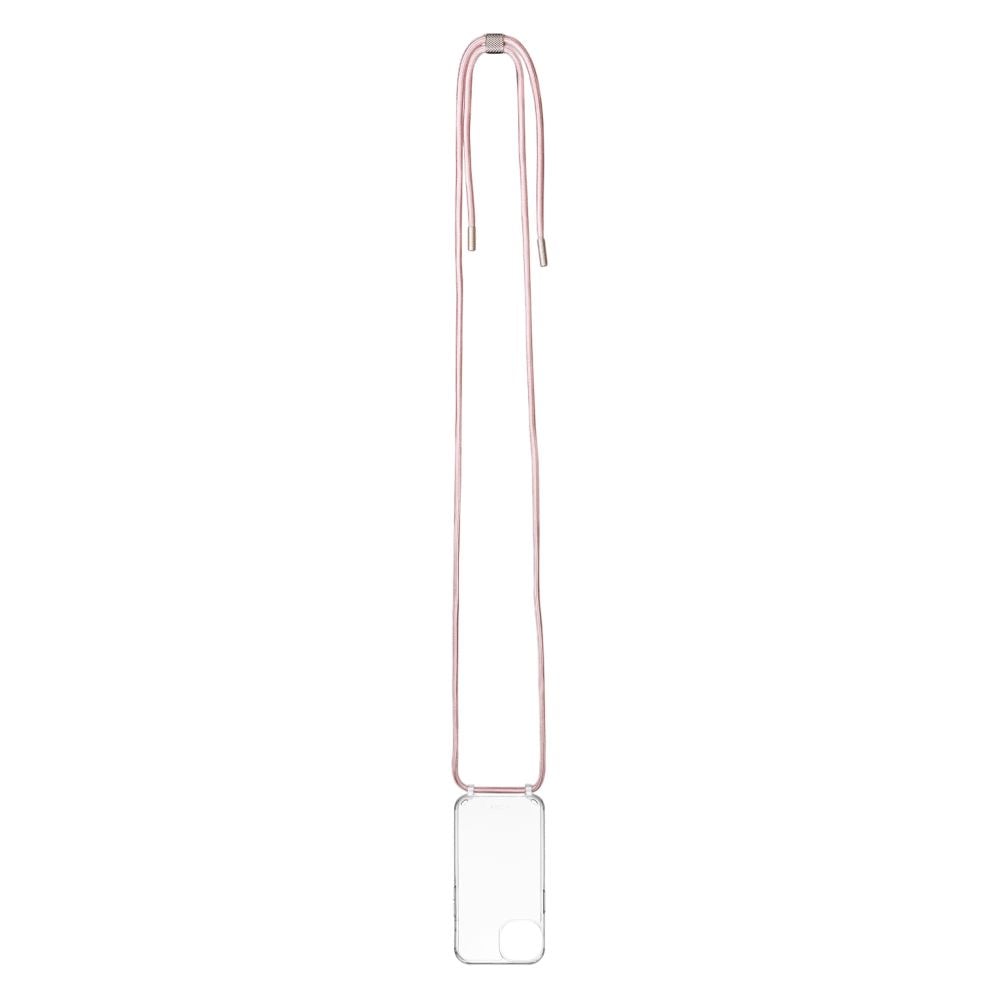 Pouzdro FIXED Pure Neck s růžovou šňůrkou na krk pro Apple iPhone 15