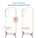 Pouzdro FIXED Pure Neck s růžovou šňůrkou pro Samsung Galaxy A16 4G/5G