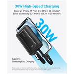 Power banka Anker 10000 mAh, 30 W, s káblom USB-C a Lightning, čierna
