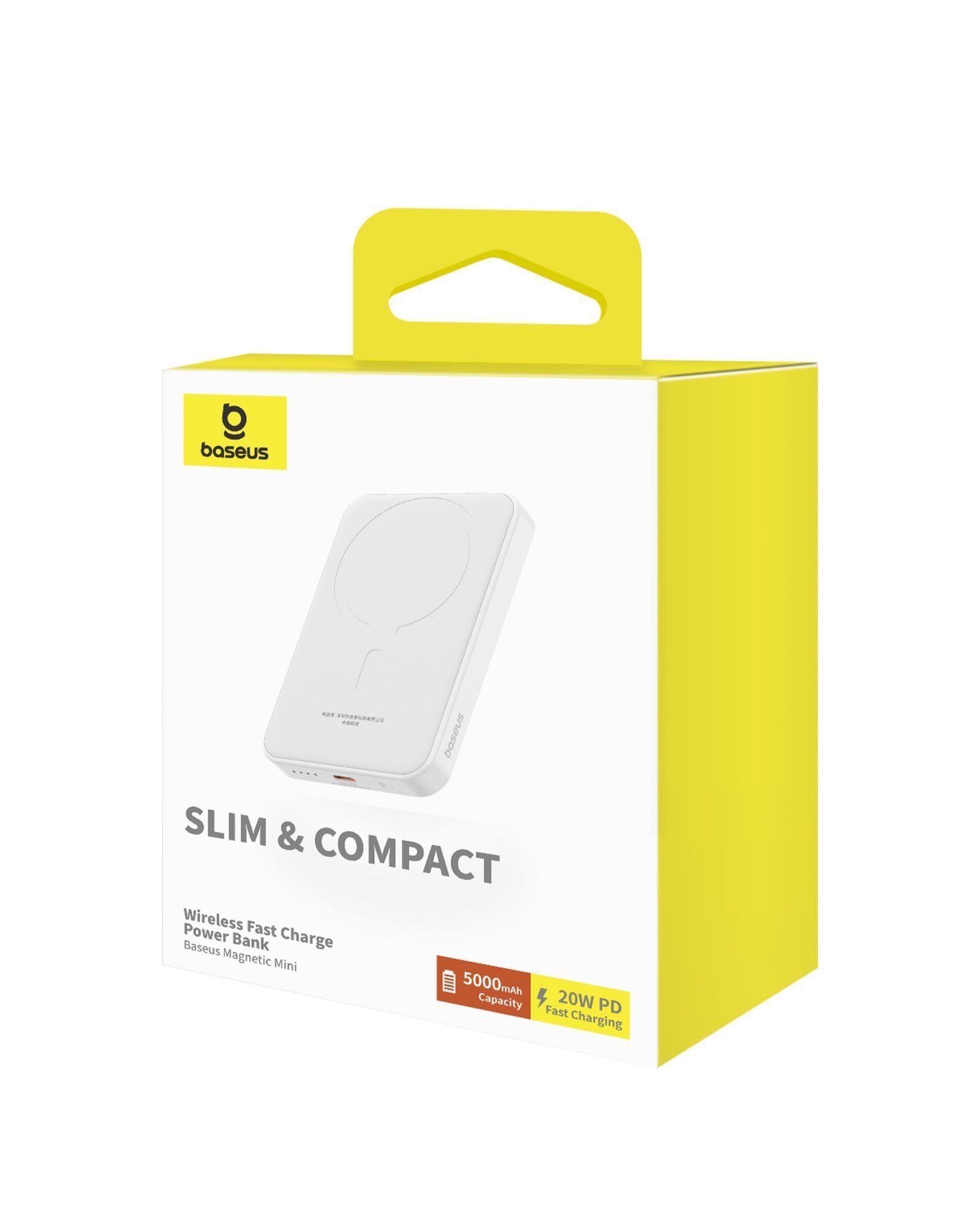 Power banka Baseus Mini s bezdrátovým nabíjením 5000mAh 20W USB-C bílá