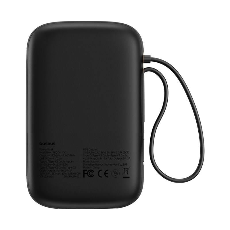 Power banka Baseus Qpow2 10000mAh 30W černá s USB-C kabelem