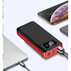 Power banka Viking go20, 20000 mAh, čierna a červená