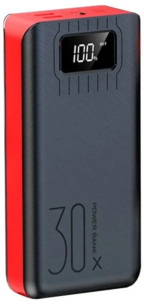 Power banka Viking go30, 30000 mAh, čierna a červená