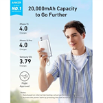 Powerbank Anker Zolo 20000mAh, 22,5W s káblom USB-C biela