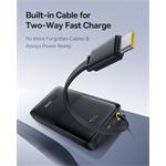 Powerbank Baseus Bipow 2 10000mAh 20W s káblom USB-C čierna