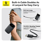 Powerbank Baseus EnerFill FC31 Qpow 3 20000mAh, 22,5W, s káblom USB-C a Lightning čierna