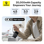 Powerbank Baseus EnerFill FC31 Qpow 3 20000mAh, 22,5W, s káblom USB-C a Lightning čierna