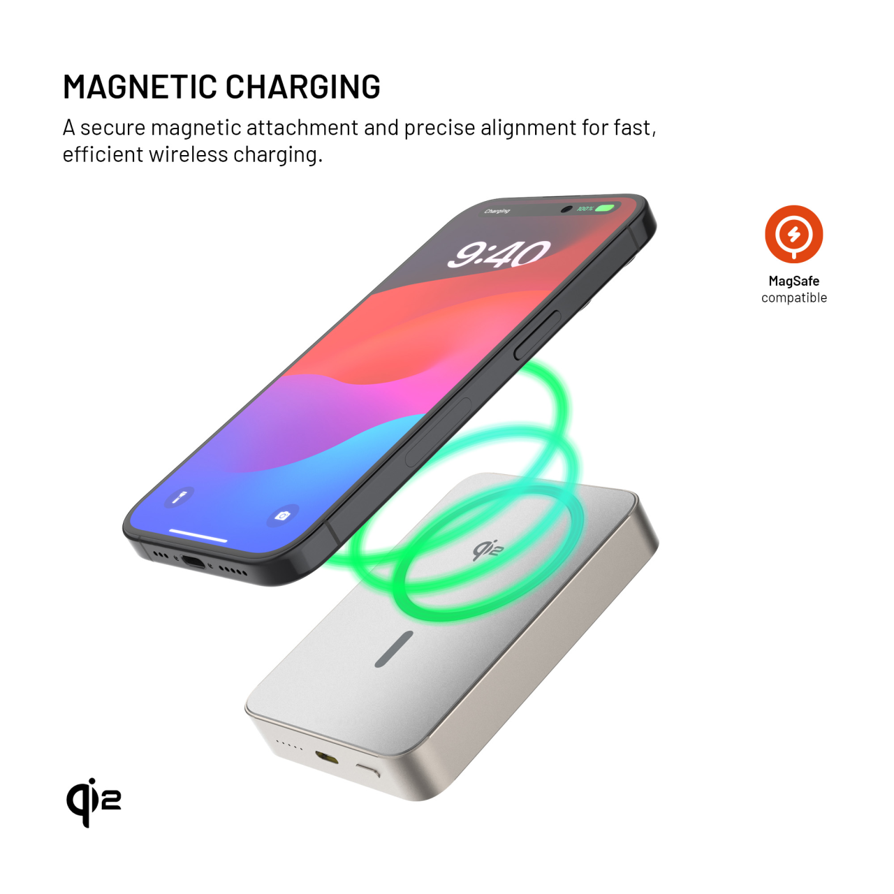 Powerbank FIXED MagZen 10 Crystal s Qi2 a MagSafe, 10 000 mAh, titánová