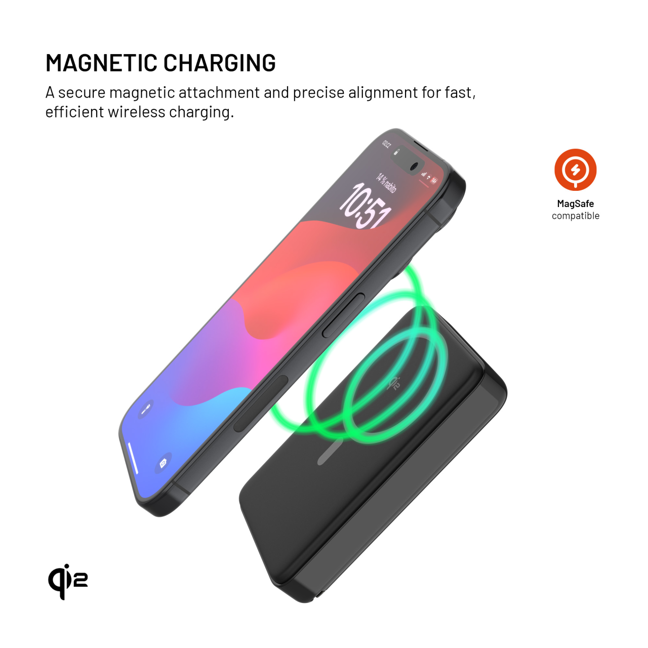 Powerbank FIXED MagZen 10 Pro s Qi2 a MagSafe, 10 000 mAh, čierna