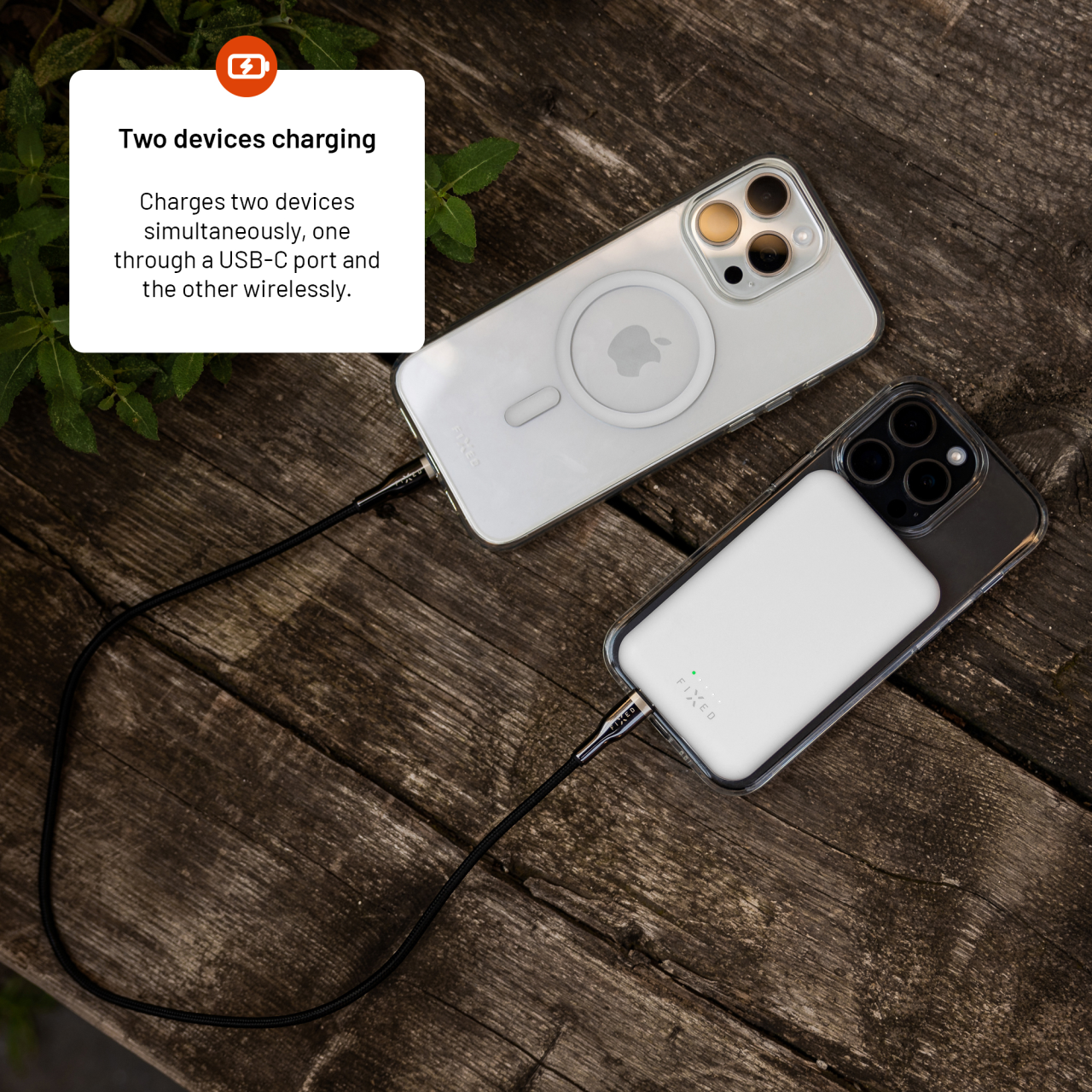 Powerbank FIXED MagZen s bezdrôtovým nabíjaním Magsafe, 6 000 mAh, biela