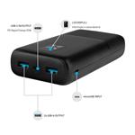 Powerbank FIXED Zen 20 s LCD displejom a výstupom PD 20 W, 20 000 mAh, čierna