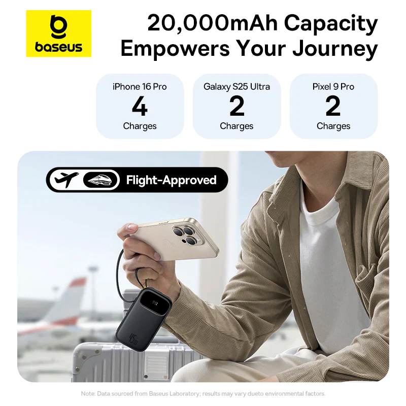 Powerbanka Baseus EnerFill 3 20000mAh, 45W, s kabelem USB-C/lightening