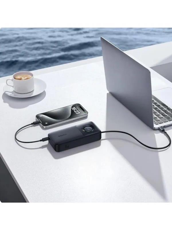 Powerbanka Baseus Free2Pull 20000mAh, 65W, s kabelem USB-C černá