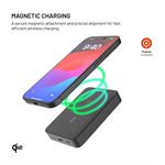 Powerbanka FIXED MagZen 10 Crystal s  Qi2 a MagSafe, 10 000 mAh, černá
